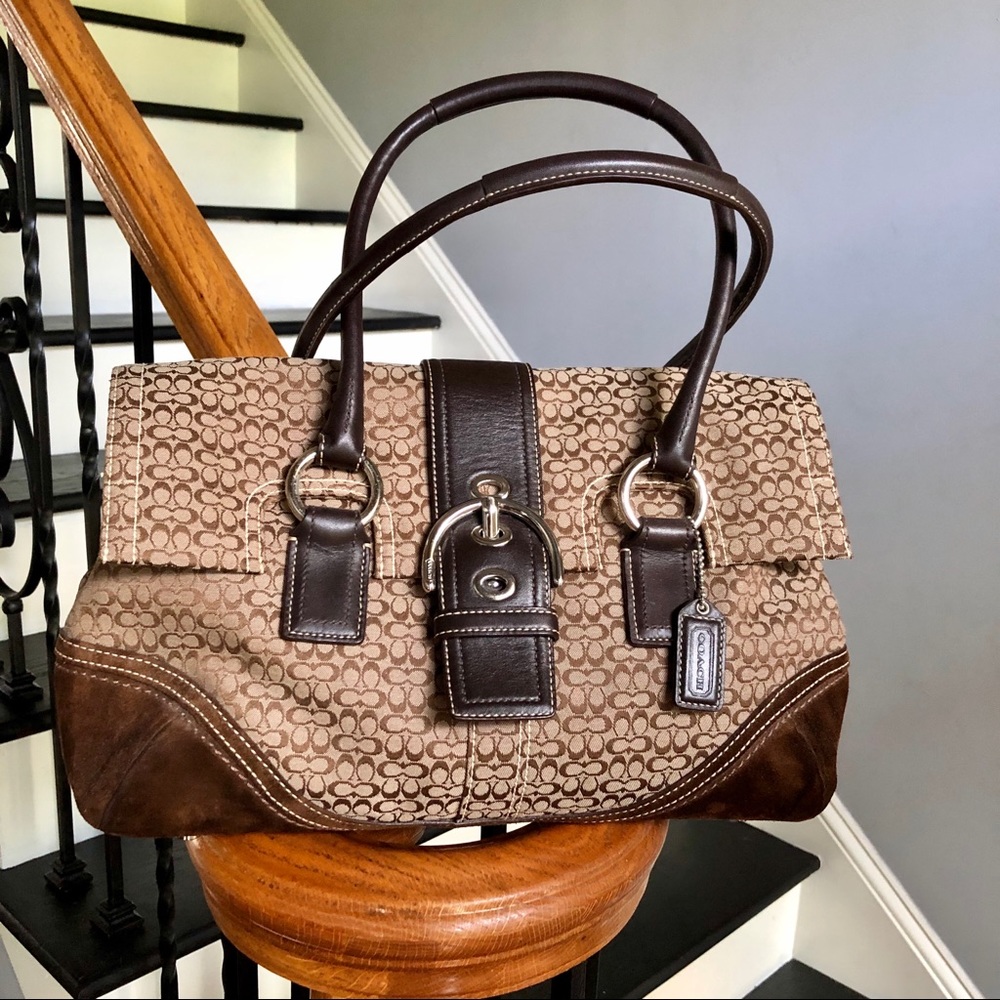 Coach satchel 👜 handbag Classic w/suede accents